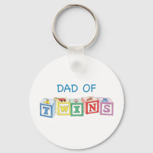 Dad Twins Blocks Keychain