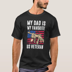 Dad Us Veteran American Flag Veteran Proud Vetera T-Shirt