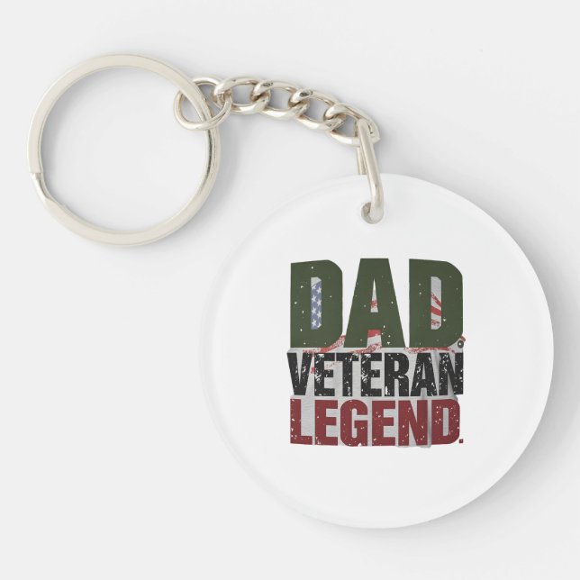 Dad Veteran Legend Keychain – Custom Pocket Gift (Front)
