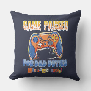 Dad Video Gamer Funny Quote Throw Pillow
