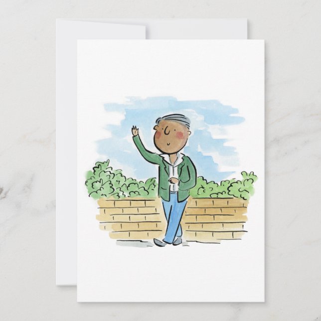 Dad waving invitation (Front)