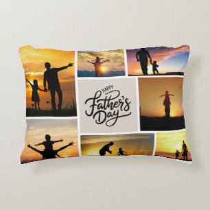 Dad We Love You Custom Fathers Day Photo  Accent Pillow