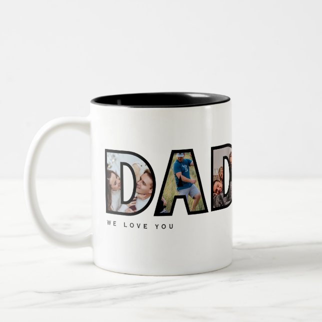 DAD We love you Photo Gift  Two-Tone Coffee Mug (Left)