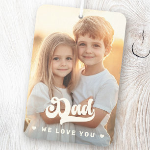 Dad we love you photo hearts text fathers day air freshener