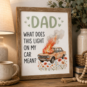 Dad, What Does This Light On My Car Mean? Gift Dad Card