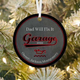 Dad Will Fix It Garage Metal Ornament