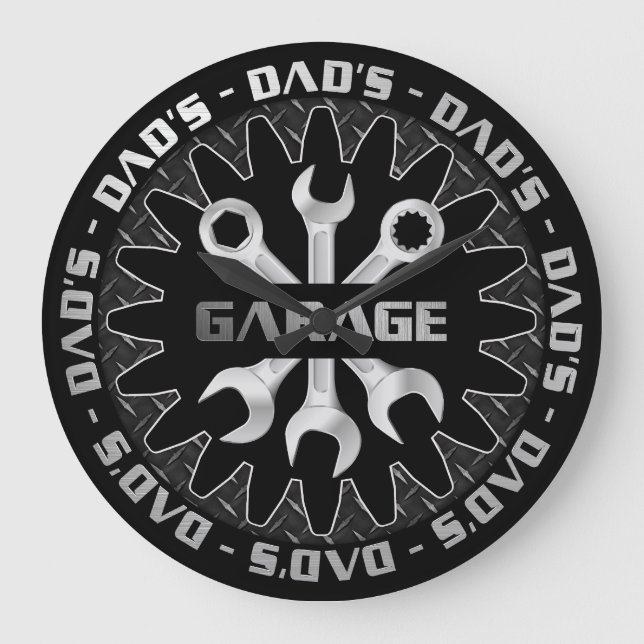 Dad Will Love this Modern Look Garage Wall Clock (Front)