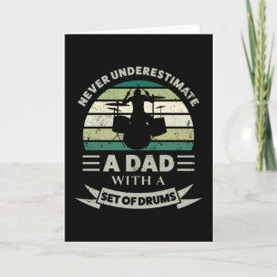 Dad with set of Drums Funny Gift Fathers Day Men Card