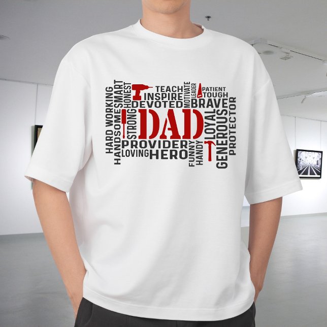 Dad Word Art Creative Typography for Proud Fathers T-Shirt (Creator Uploaded)