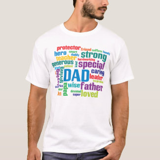 Dad Word Cloud Text Father's Day Typography T-Shirt