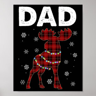 Dad X-mas Moose Santa Family Matching Pyjamas Poster