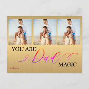 Dad You Are Magic Fathers Day Photo wood Postcard