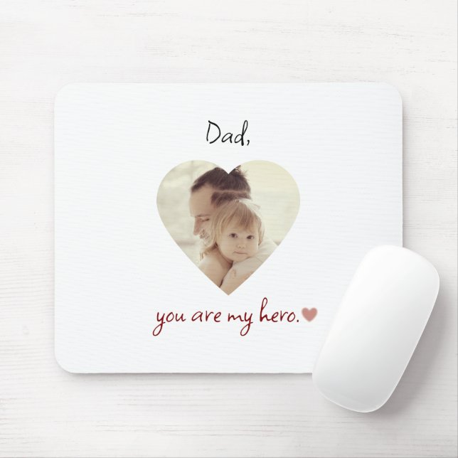 Dad You Are My Hero Personalized Mousepad for Dad (With Mouse)
