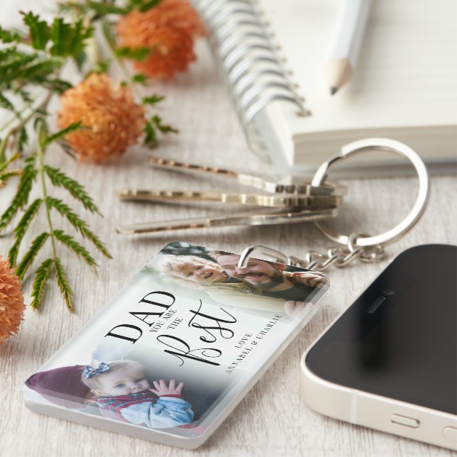 'DAD' you are the Best 2 Photo Collage Keychain (Front Right)
