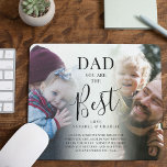 'DAD' you are the Best Name & Quote Keepsake Mouse Pad<br><div class="desc">Modern photo and quote 2 photo mouse pad for dads, featuring 2 pictures of your choice, which can easily be downloaded from a computer or your phone, the text 'DAD you are the Best' in elegant calligraphy script, your childrens name/s and a quote that can be customized so that it...</div>