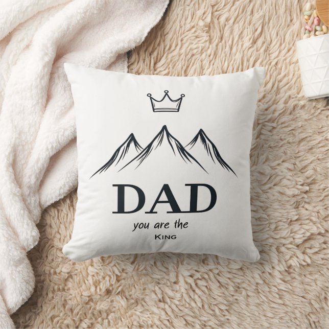"Dad, You Are the King" Throw Pillow (Blanket)