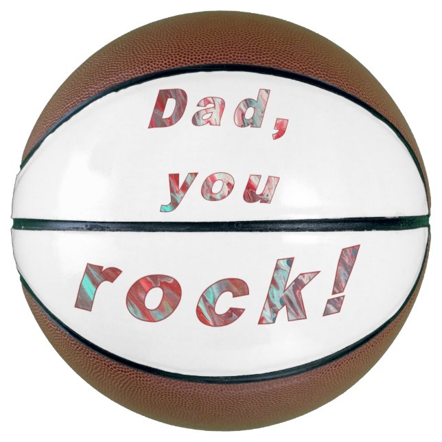 Dad, you rock, colourful letters basketball (Front)