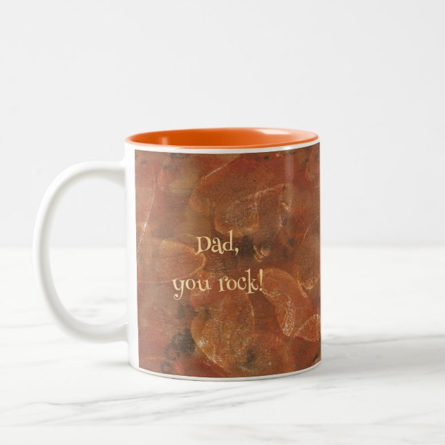 Dad, you rock, on custom stone print mugs (Left)