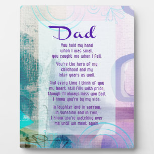 Dad, You Stood Beside Me - Sympathy Plaque