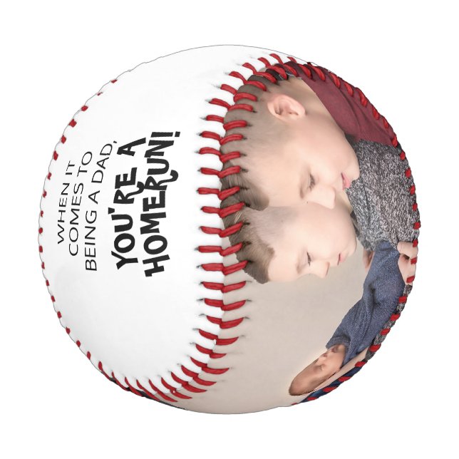 Dad You're a Homerun Photo Baseball (Angled)