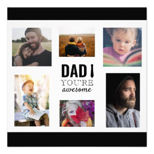 dad you're awesome photo collage father's day gift print