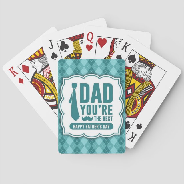  "Dad You're The Best" Happy Father's Day Playing  Playing Cards (Back)