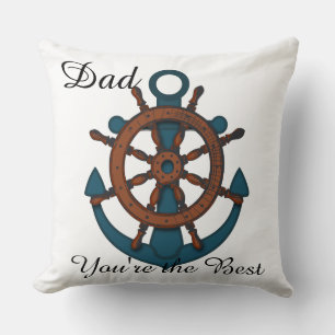 Dad You're the Best Nautical Anchor Pillow