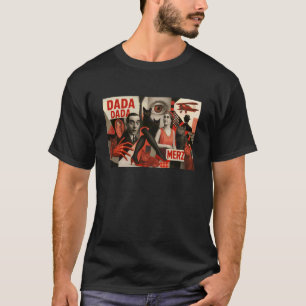 Dada Art Inspired Cat Illustration - Fun Cute T-Shirt