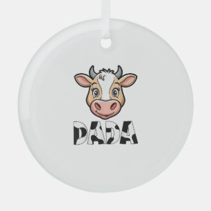 Dada Cow Print Cow Pattern Father's Day Glass Ornament