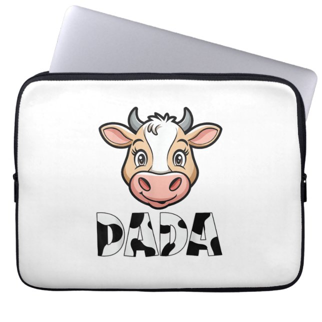 Dada Cow Print Cow Pattern Father's Day  Laptop Sleeve (Front)