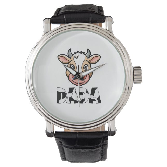 Dada Cow Print Cow Pattern Father's Day  Watch (Front)