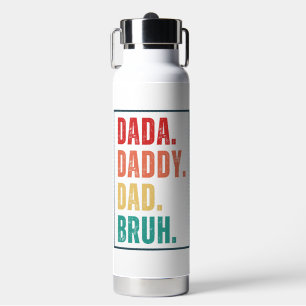 Dada Daddy Dad Bruh distressed retro Father's Day  Water Bottle