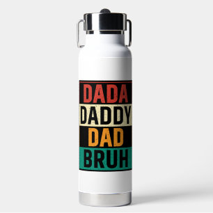Dada Daddy Dad Bruh Funny retro Father's Day  Water Bottle