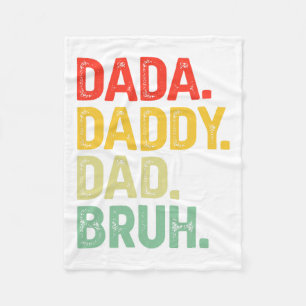 Dada Daddy Dad Bruh Gifts Men Funny Fathers Day Da Fleece Blanket