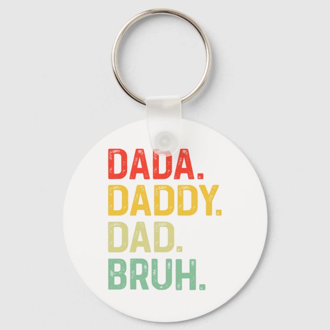 Dada Daddy Dad Bruh Gifts Men Funny Fathers Day Da Keychain (Front)