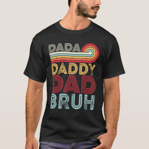 Dada Daddy Dad Bruh Retro 80s Sunset Fathers Day T-Shirt