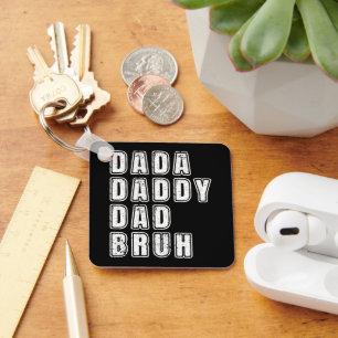 Dada Daddy Dad Bruh Vintage Funny Dad Sayings  Keychain