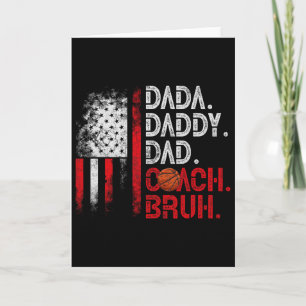 Dada Daddy Dad Coach Bruh Sketll Dad Us Flag Fathe Card
