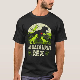 Dada Dinosaur T Rex Dadasaurus 3 kids Matching Fam T-Shirt