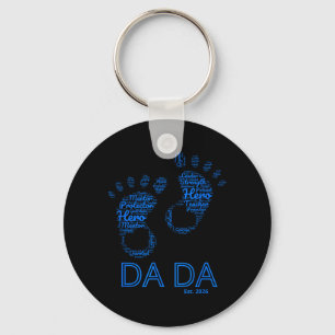 Dada Fathers Day Est 2026 Word Cloud Baby Keychain