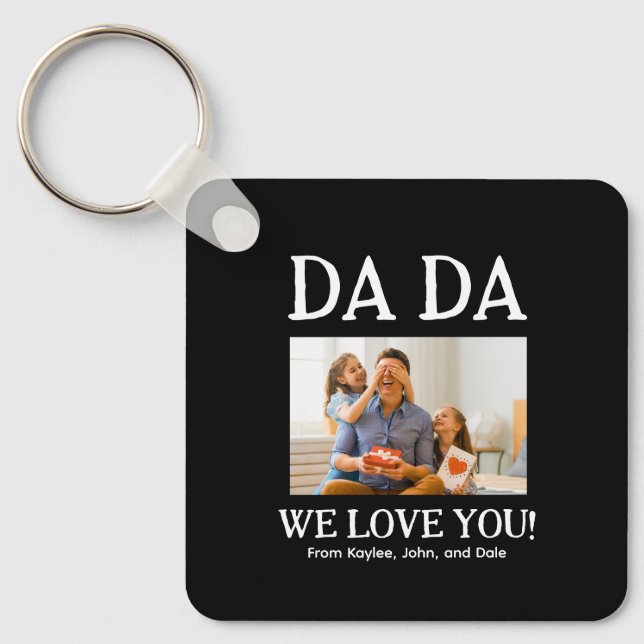 Dada Fathers Day Personalized Custom Keychain (Front)