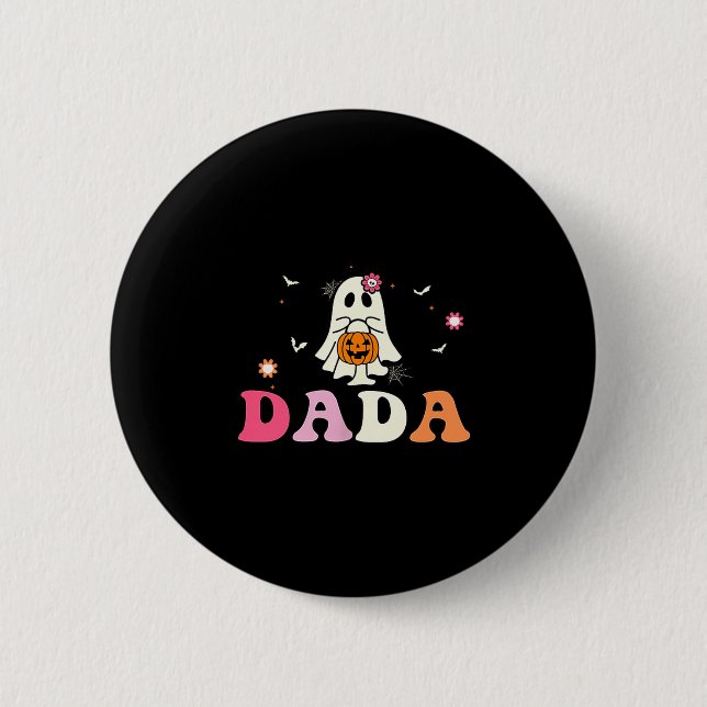Dada Ghost Boo One Soky Dad First Halloween Birthd 2 Inch Round Button (Front)
