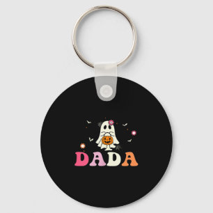 Dada Ghost Boo One Soky Dad First Halloween Birthd Keychain