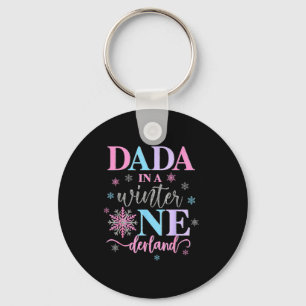 Dada In A Winter Onederland Birthday Girl Sweet Sn Keychain