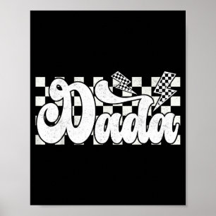 Dada Lightning Checkered Father's Day Dad Grandpa  Poster
