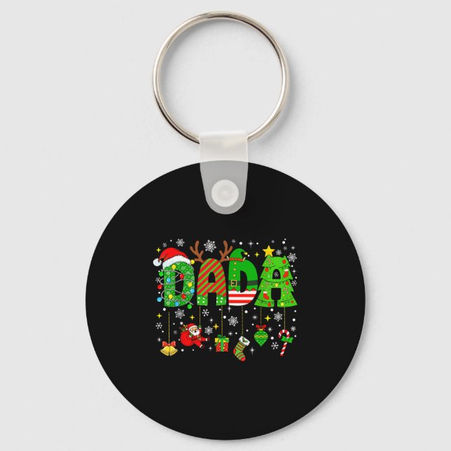 Dada Matching Funny Christmas Family Couple Xmas S Keychain (Front)