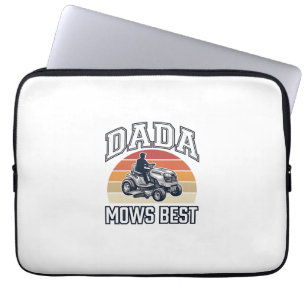 Dada Mows Best Vintage Lawn Mower Shirt Design_1 Laptop Sleeve