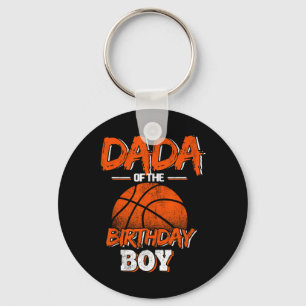 Dada of the Birthday Boy Basketball Lover Daddy F Keychain