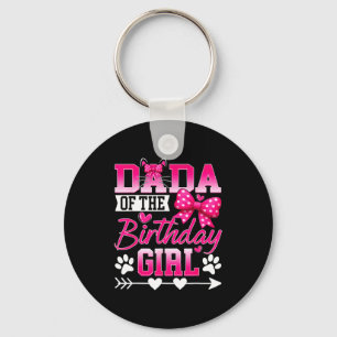 Dada Of The Birthday Girl Cat Kitty Family Matchin Keychain