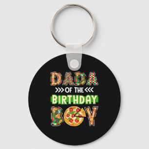 Dada of the boy birthday boy pizza lover party keychain